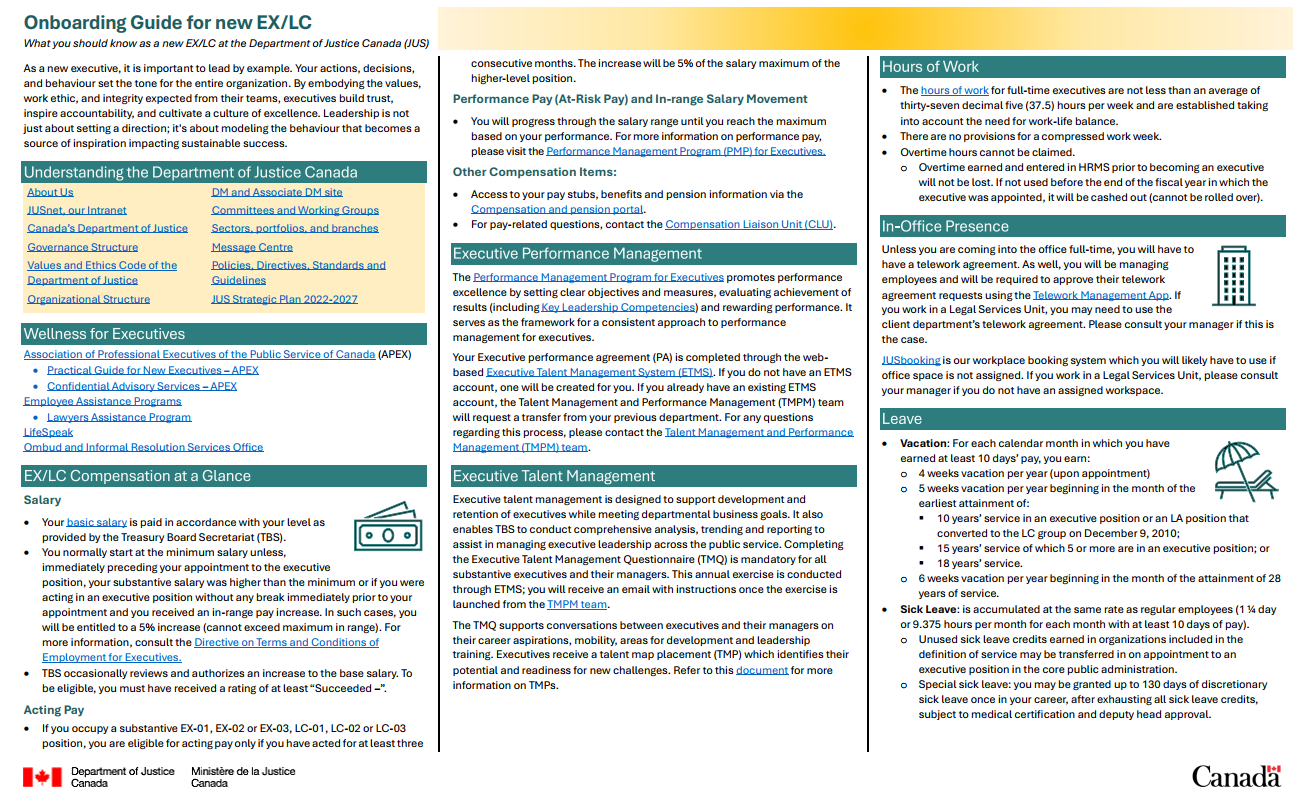 Screen Capture of the EX LC Onboarding Guide